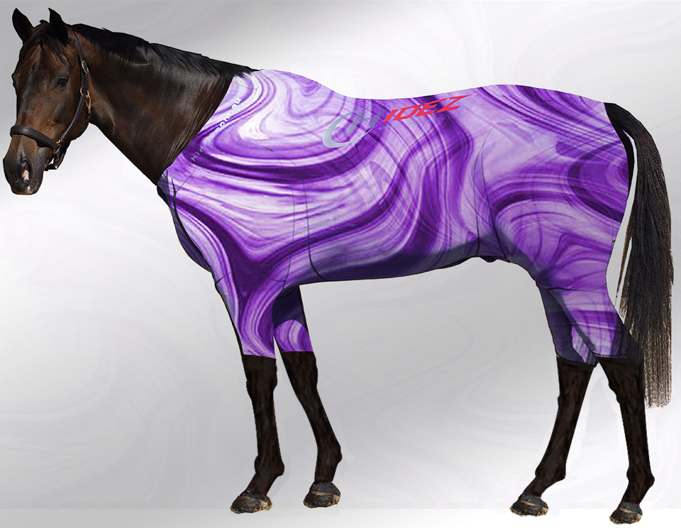 EQUINE ACTIVE  SUIT PRINTED SWIRLS PURPLE WHITE