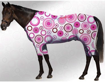 EQUINE ACTIVE  SUIT PRINTED CIRCLES WHITE- PINK