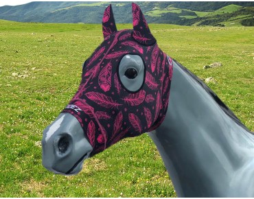 BLACK WITH PINK FEATHERS