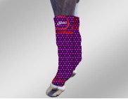 EQUINE ICE COMPRESSION SOCK PRINTED STARS BLACK PURPLE PINK