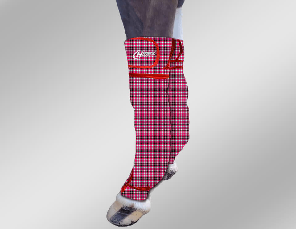 EQUINE ICE COMPRESSION SOCK PRINTED TARTAN PINK