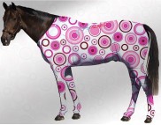 EQUINE SUIT PRINTED CIRCLES WHITE- PINK