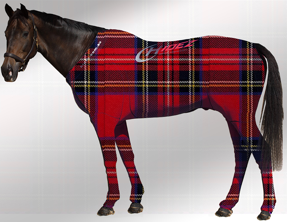 EQUINE SUIT PRINTED TARTAN RED